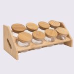 Set especiero inclinado clásico de 6 frascos redondos