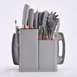 Set utencilios de silicona con tabla de picar