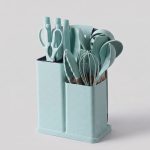 Set Utensilios silicona con tabla y agarrador de calor