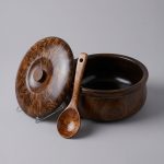 Olla madera bambu brillosa